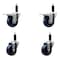 Service Caster 3.5'' SS Solid Poly Swivel 1'' Expanding Stem Caster Set 2 Total Lock Brakes, 4PK SCC-SSEXTTL20S3514-SPUS-2-S-2-1 - alternate 1
